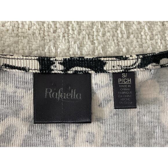 Rafaella Black White Chain Print Dress Short Sleeve 100% Cotton Size Small - Picture 7 of 10